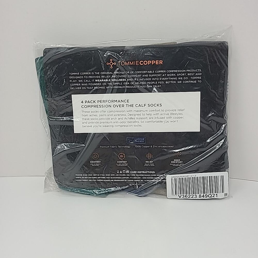 Tommie Copper Men’s 4 pack of Compression Over the Calf Socks - Sizes 9-11.5